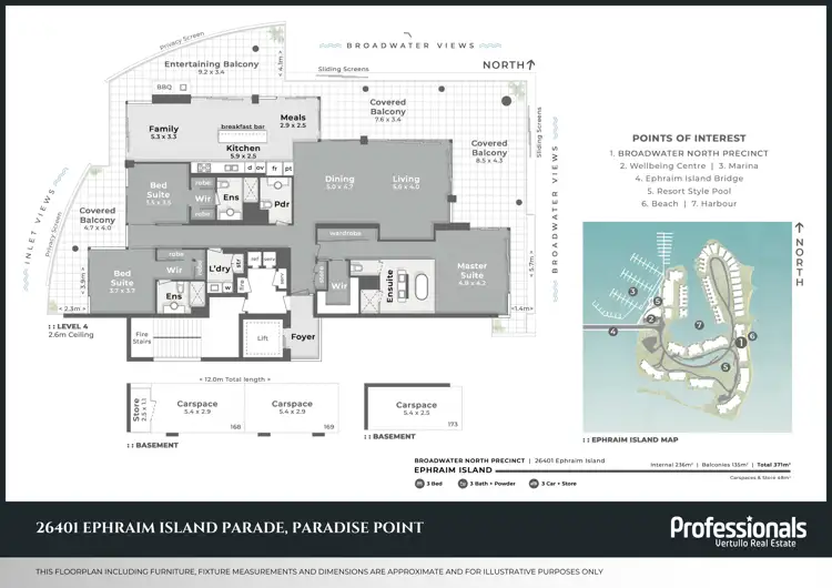 Floorplan of Homely apartment listing, 26401 Ephraim Island Parade, Paradise Point QLD 4216