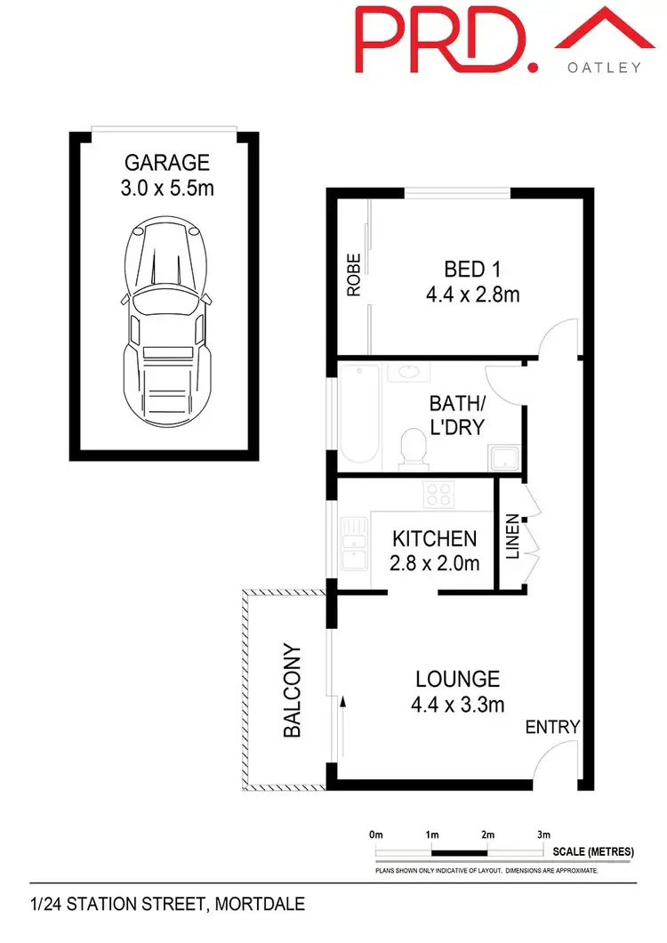Floorplan of Homely unit listing, 1/24 Station Street, Mortdale NSW 2223