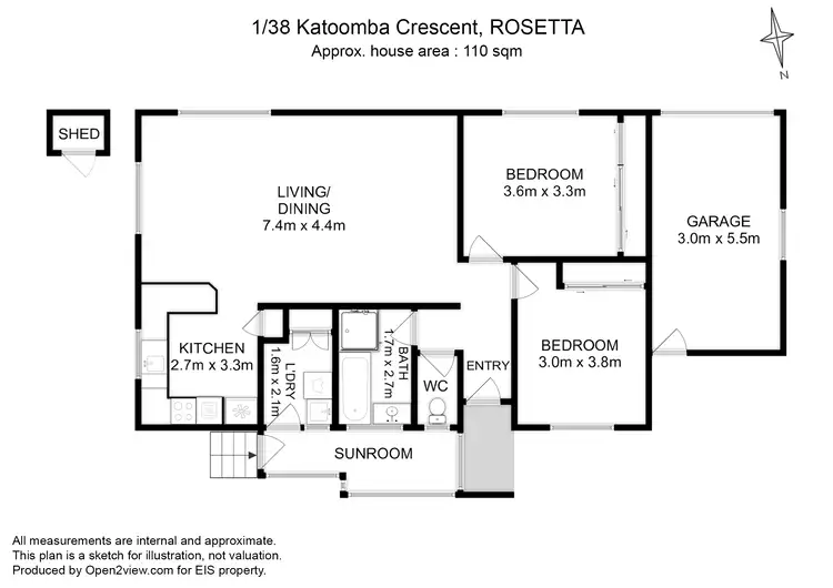 Floorplan of Homely house listing, 1/38 Katoomba Crescent, Rosetta TAS 7010