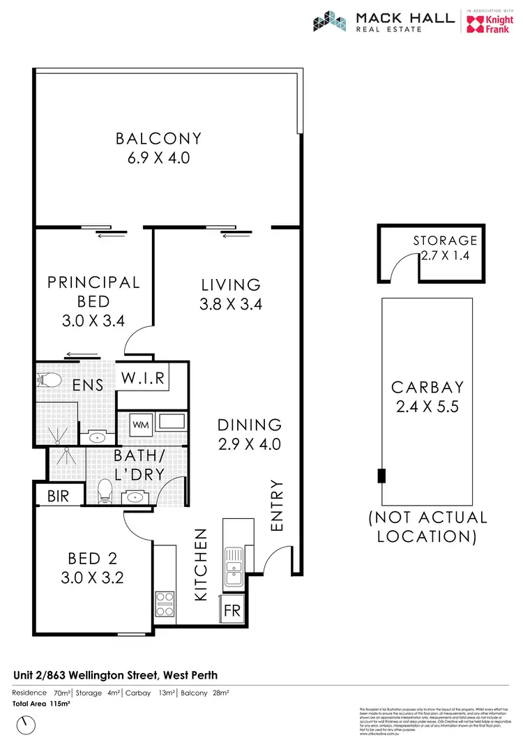 Floorplan of Homely apartment listing, 2/863-867 Wellington Street, West Perth WA 6005