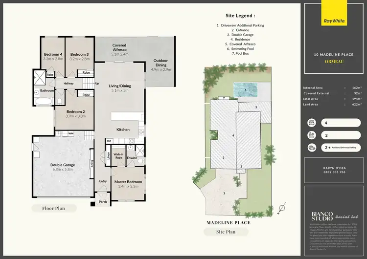 Floorplan of Homely house listing, 10 Madeline Place, Ormeau QLD 4208