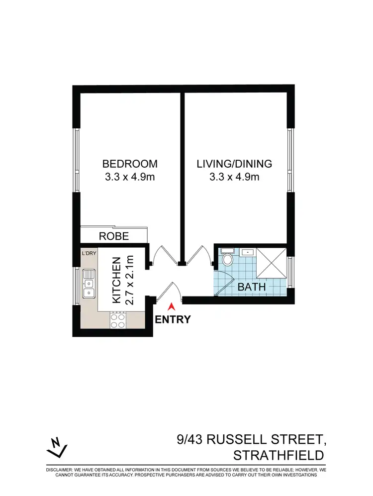 Floorplan of Homely apartment listing, 9/43 Russell Street, Strathfield NSW 2135