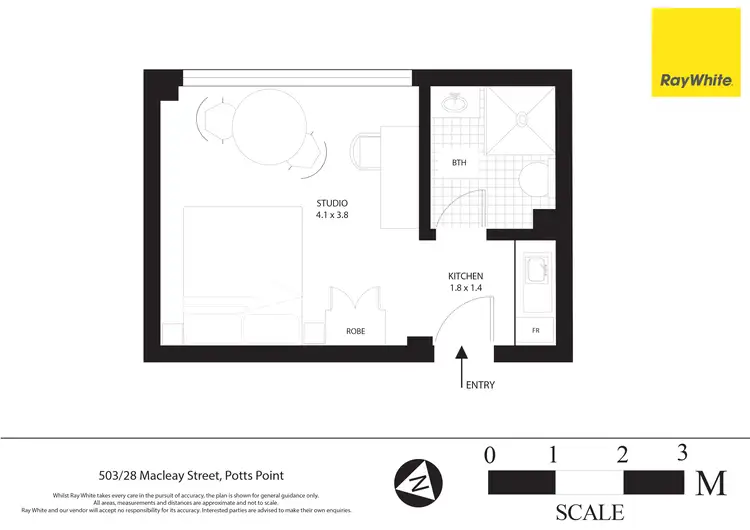 Floorplan of Homely studio listing, 503/28 Macleay Street, Potts Point NSW 2011