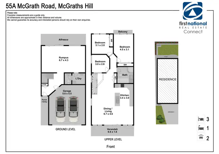 Floorplan of Homely semi-detached listing, 55A McGrath Road, Mcgraths Hill NSW 2756