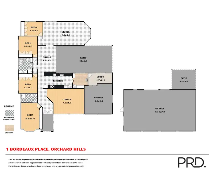 Floorplan of Homely house listing, 1 Bordeaux Place, Orchard Hills NSW 2748