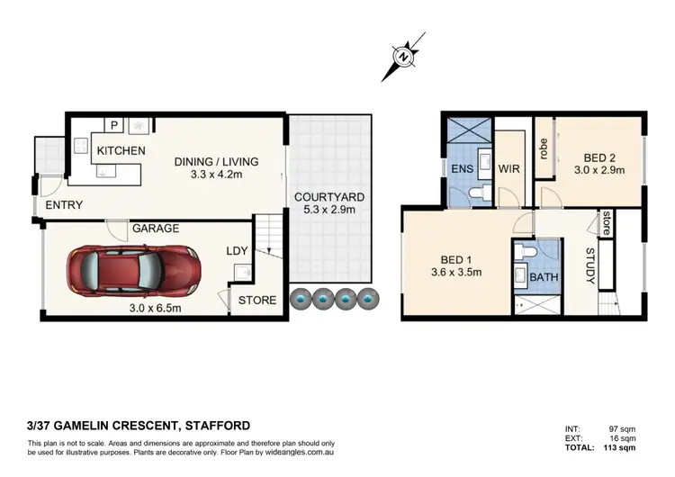 Floorplan of Homely townhouse listing, 3/37 Gamelin Crescent, Stafford QLD 4053