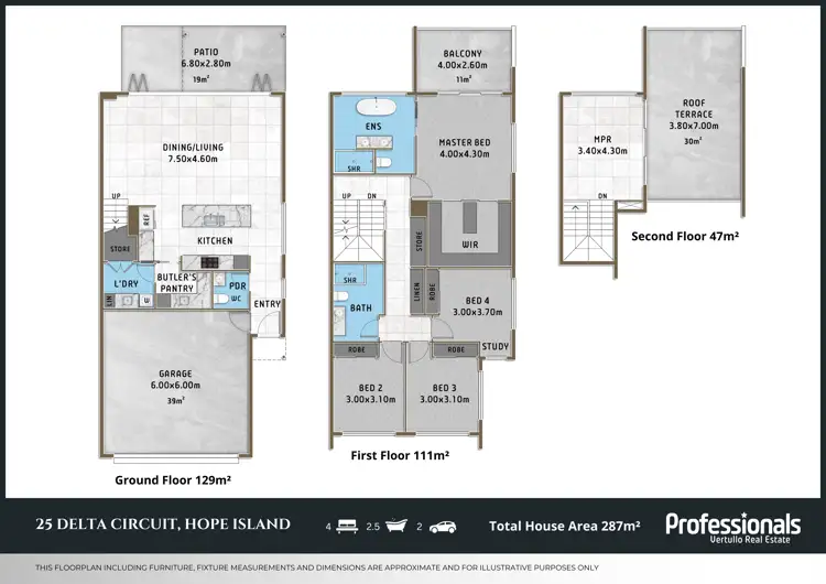 Floorplan of Homely townhouse listing, 25 Delta Circuit, Hope Island QLD 4212