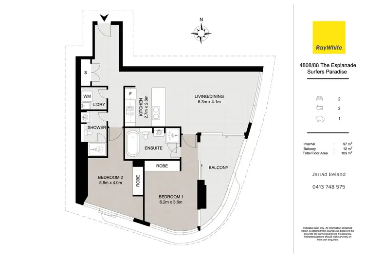 Floorplan of Homely apartment listing, 4808/88 The Esplanade, Surfers Paradise QLD 4217