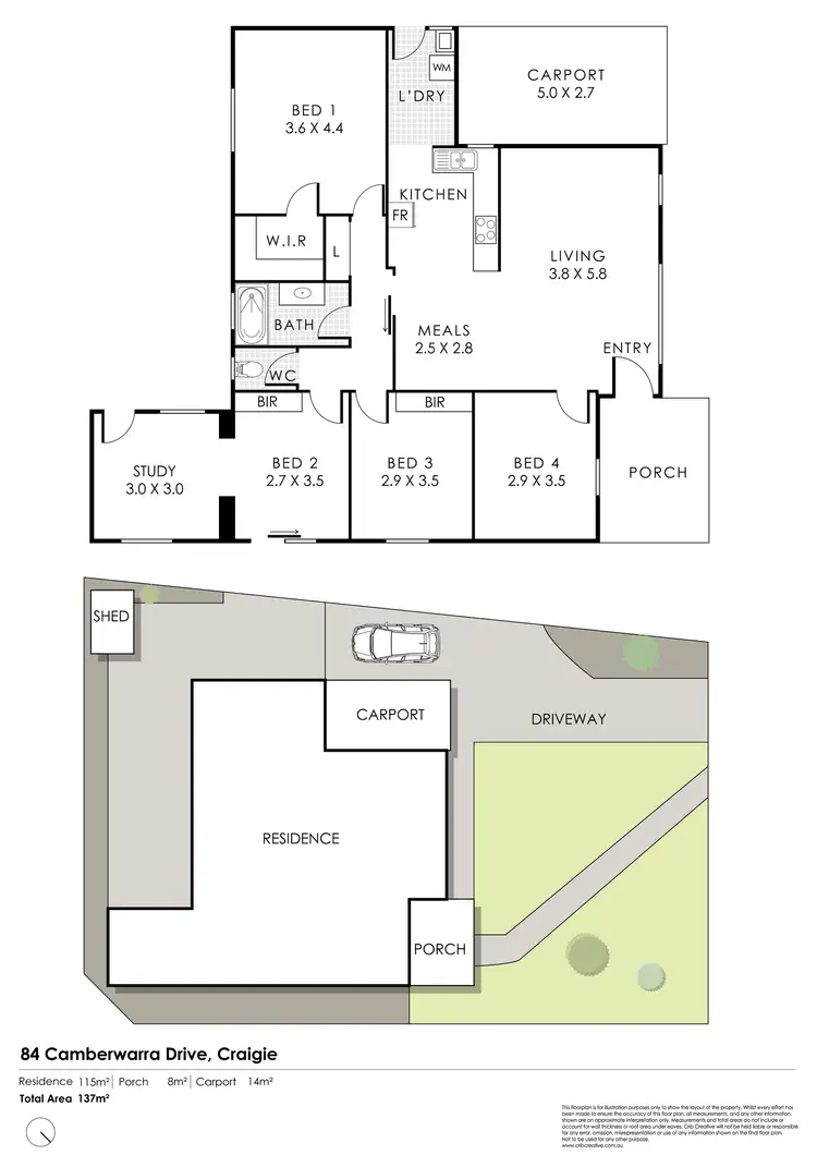 Floorplan of Homely house listing, 84 Camberwarra Drive, Craigie WA 6025