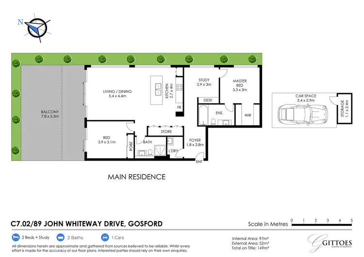 Floorplan of Homely apartment listing, C702/89 John Whiteway Drive, Gosford NSW 2250