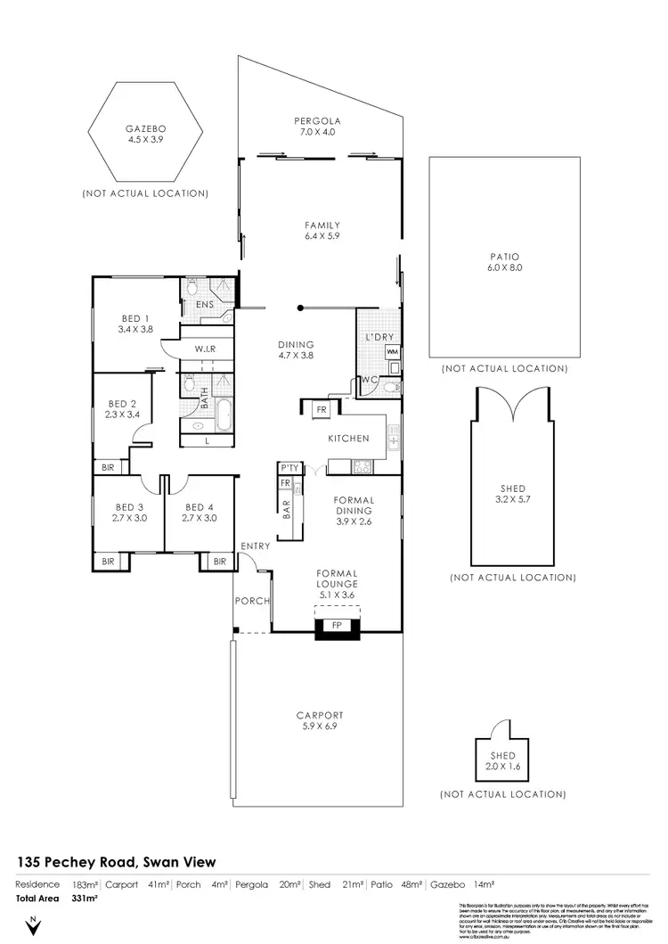 Floorplan of Homely house listing, 135 Pechey Road, Swan View WA 6056
