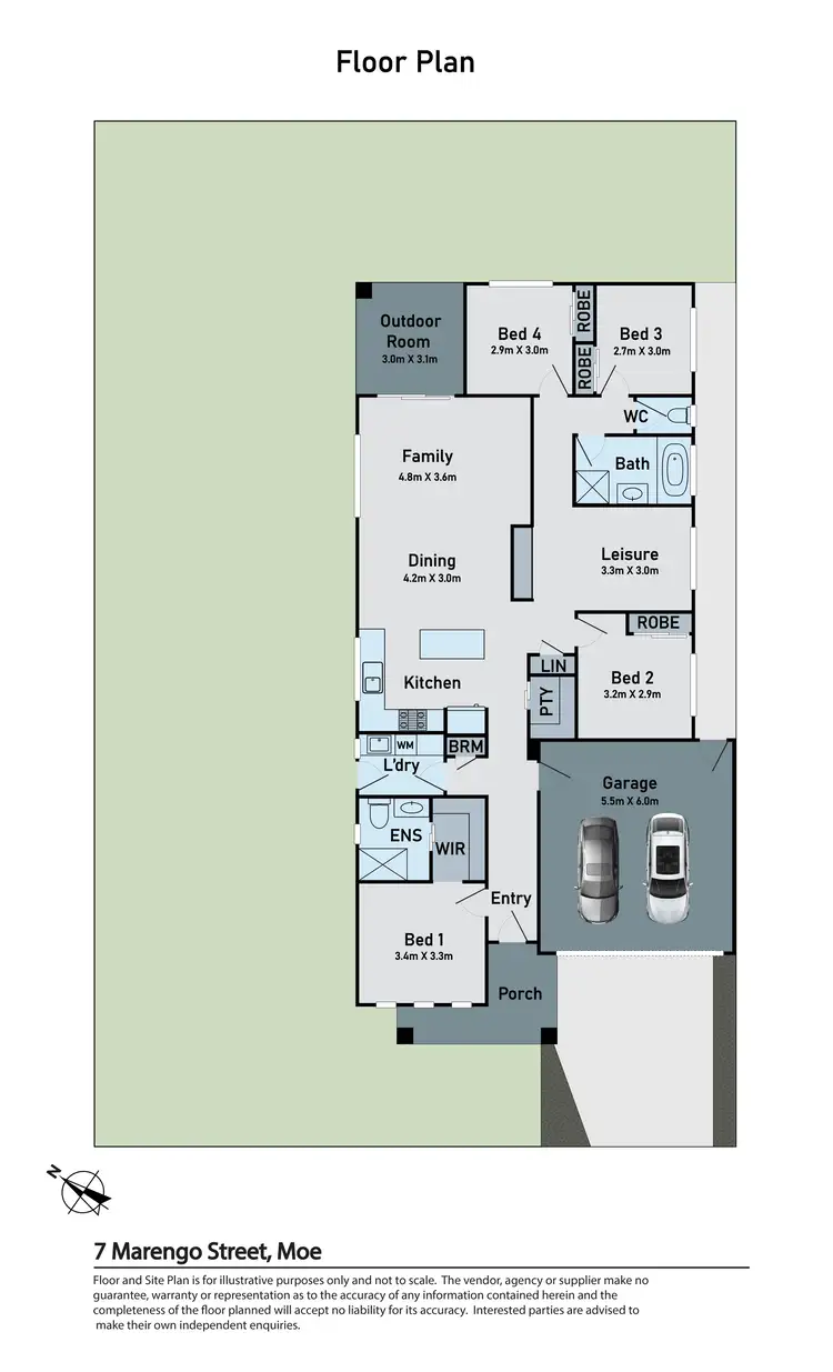 Floorplan of Homely house listing, 7 Marengo Street, Moe VIC 3825