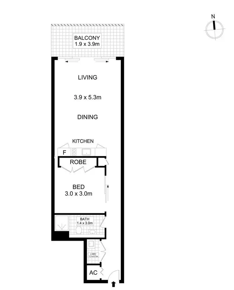 Floorplan of Homely apartment listing, 63/60-70 William Street, Woolloomooloo NSW 2011