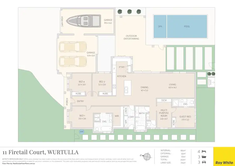 Floorplan of Homely house listing, 11 Firetail Court, Wurtulla QLD 4575