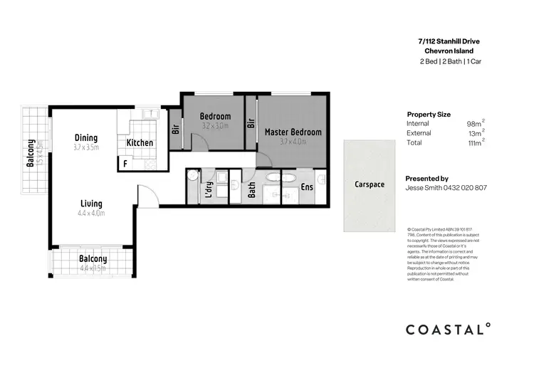 Floorplan of Homely apartment listing, 7/112 Stanhill Drive, Chevron Island QLD 4217