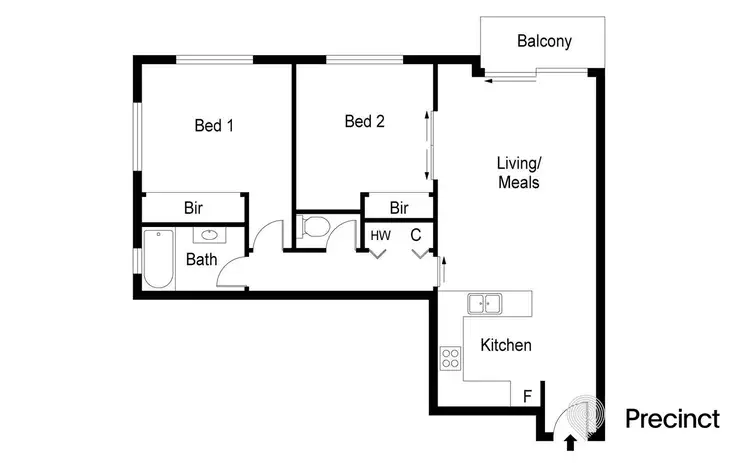 Floorplan of Homely apartment listing, 609/585 La Trobe Street, Melbourne VIC 3000