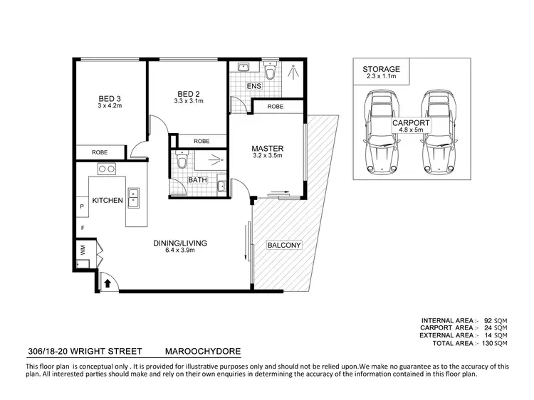 Floorplan of Homely unit listing, 306/18-20 Wright Street, Maroochydore QLD 4558
