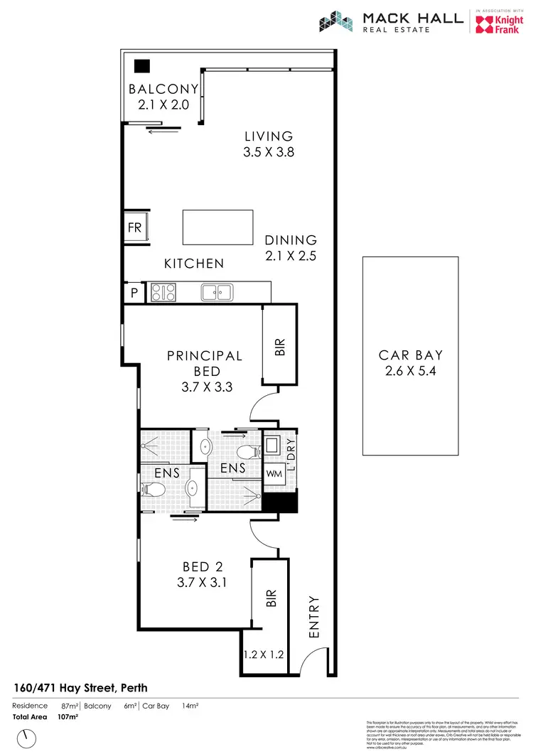 Floorplan of Homely apartment listing, 160/471 Hay Street, Perth WA 6000