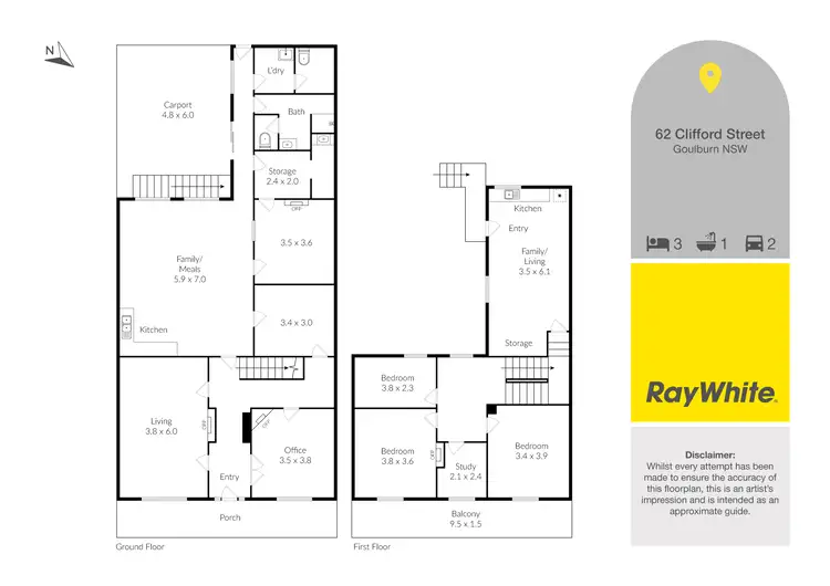 Floorplan of Homely house listing, 62 Clifford Street, Goulburn NSW 2580