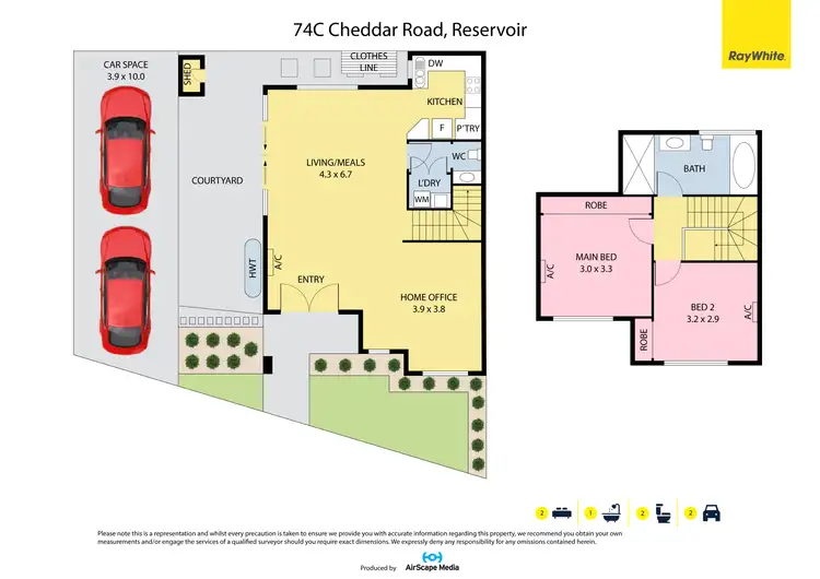 Floorplan of Homely townhouse listing, 74C Cheddar Road, Reservoir VIC 3073
