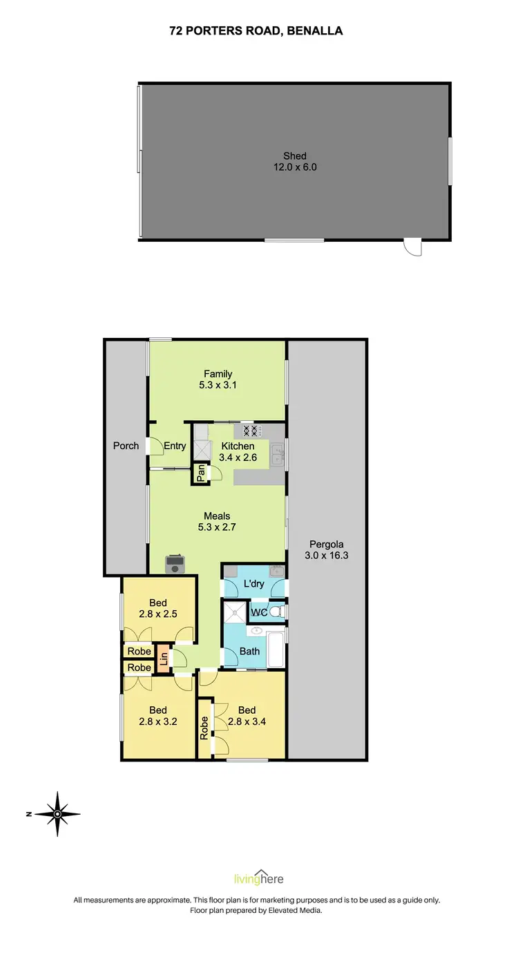 Floorplan of Homely house listing, 72 Porters Road, Benalla VIC 3672