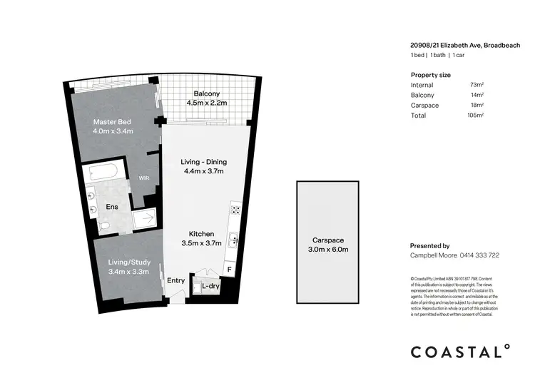 Floorplan of Homely apartment listing, 20908/21 Elizabeth Avenue, Broadbeach QLD 4218