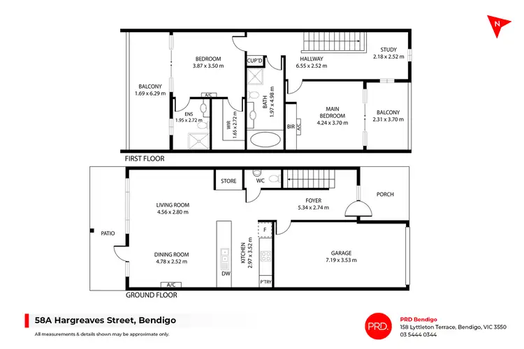 Floorplan of Homely townhouse listing, 58A Hargreaves Street, Bendigo VIC 3550
