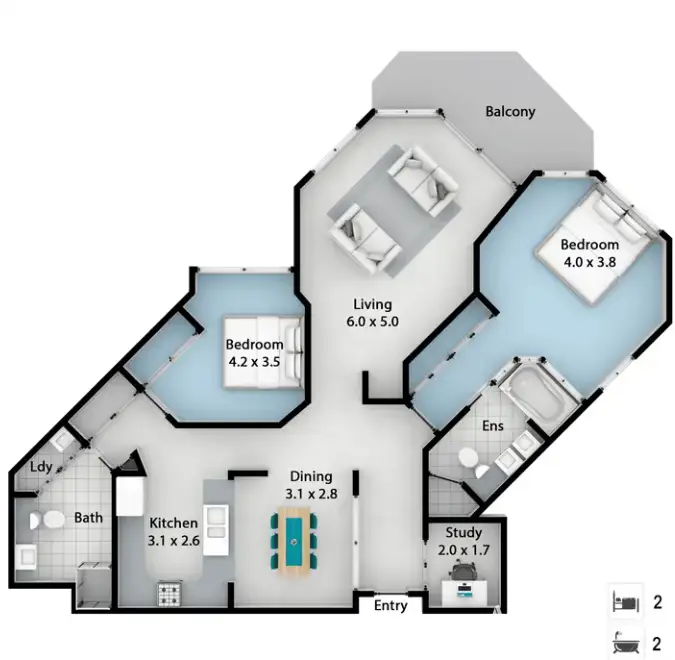 Floorplan of Homely unit listing, 28/135 Seaworld Dr, Main Beach QLD 4217