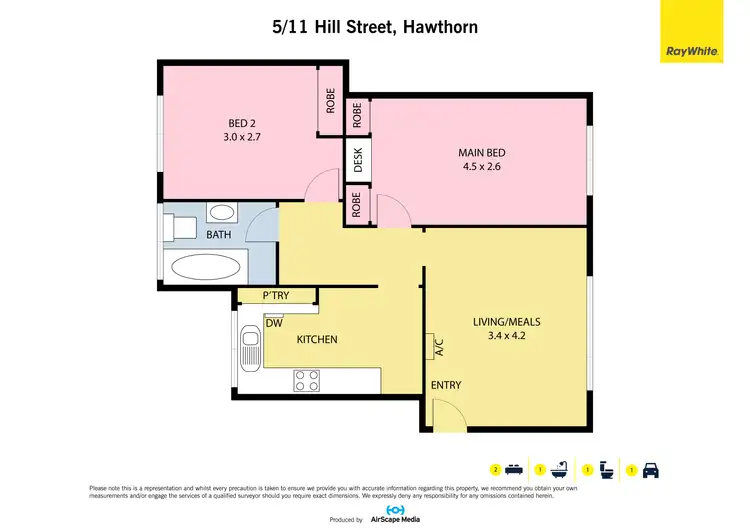 Floorplan of Homely apartment listing, 5/11 Hill Street, Hawthorn VIC 3122