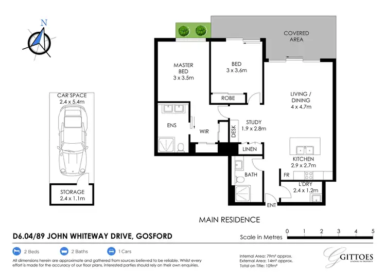 Floorplan of Homely apartment listing, D604/89 John Whiteway Drive, Gosford NSW 2250