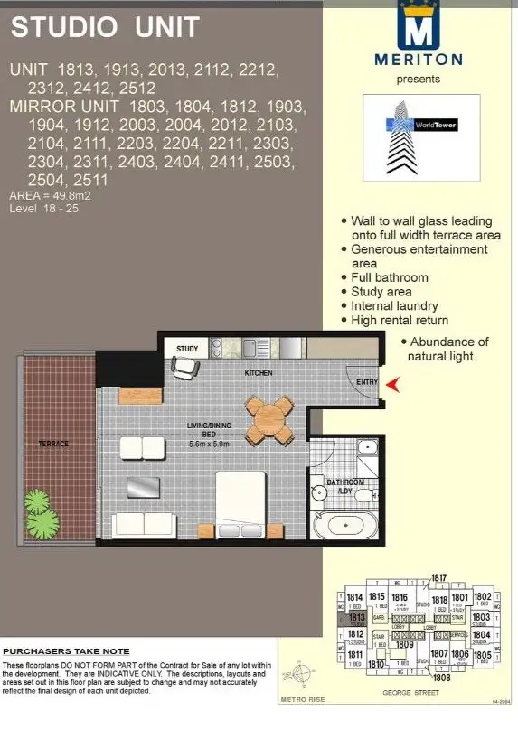 Floorplan of Homely apartment listing, 1813/91 Liverpool Street, Sydney NSW 2000
