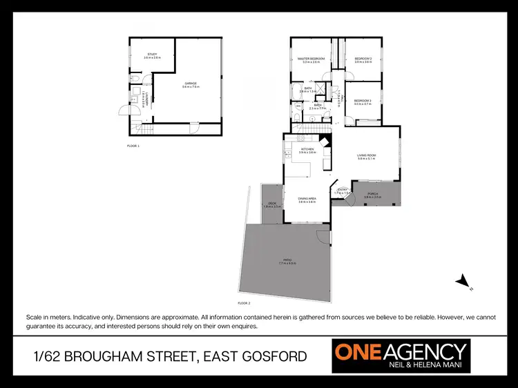 Floorplan of Homely semi-detached listing, 1/62 Brougham Street, East Gosford NSW 2250