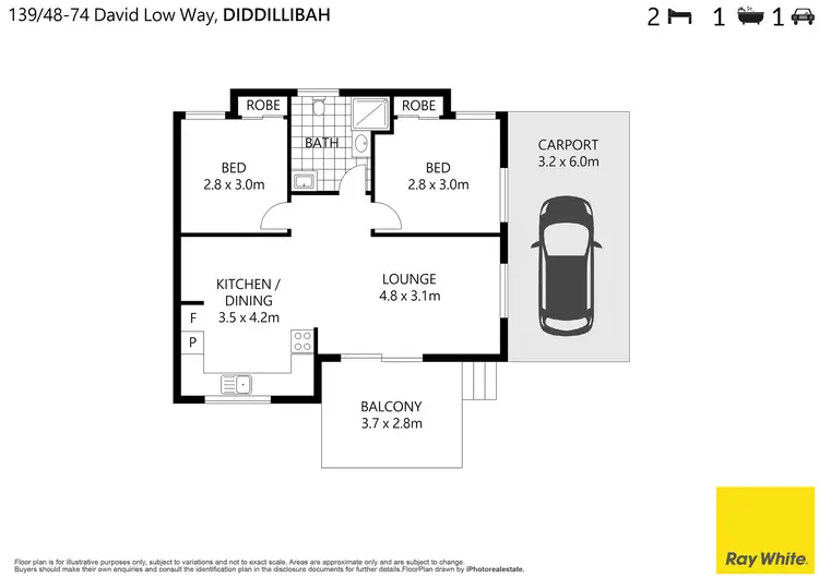 Floorplan of Homely unit listing, 139/48-74 David Low Way, Diddillibah QLD 4559