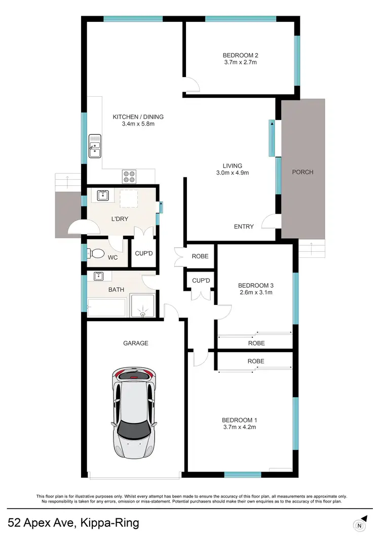 Floorplan of Homely house listing, 52 Apex Avenue, Kippa-Ring QLD 4021