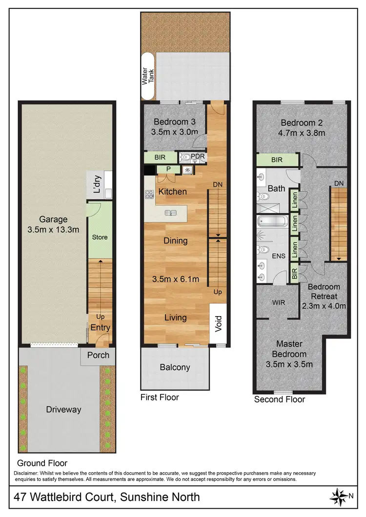 Floorplan of Homely townhouse listing, 47 Wattlebird Court, Sunshine North VIC 3020
