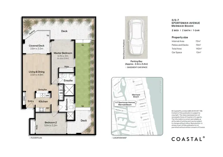 Floorplan of Homely unit listing, 3/5-7 Sportsman Avenue, Mermaid Beach QLD 4218