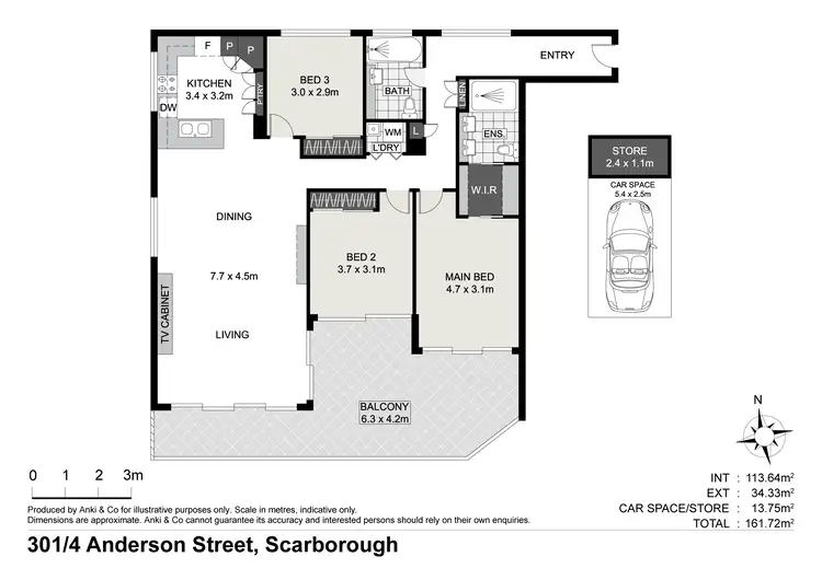 Floorplan of Homely apartment listing, 301/4 Anderson Street, Scarborough QLD 4020