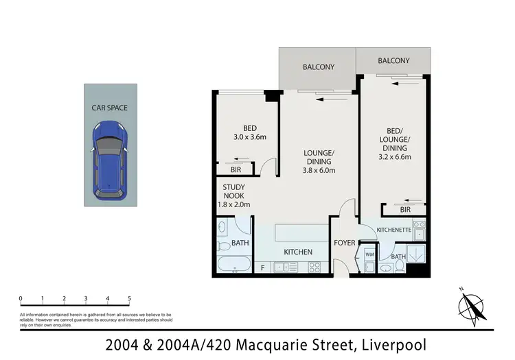 Floorplan of Homely apartment listing, 2004/420 Macquarie Street, Liverpool NSW 2170