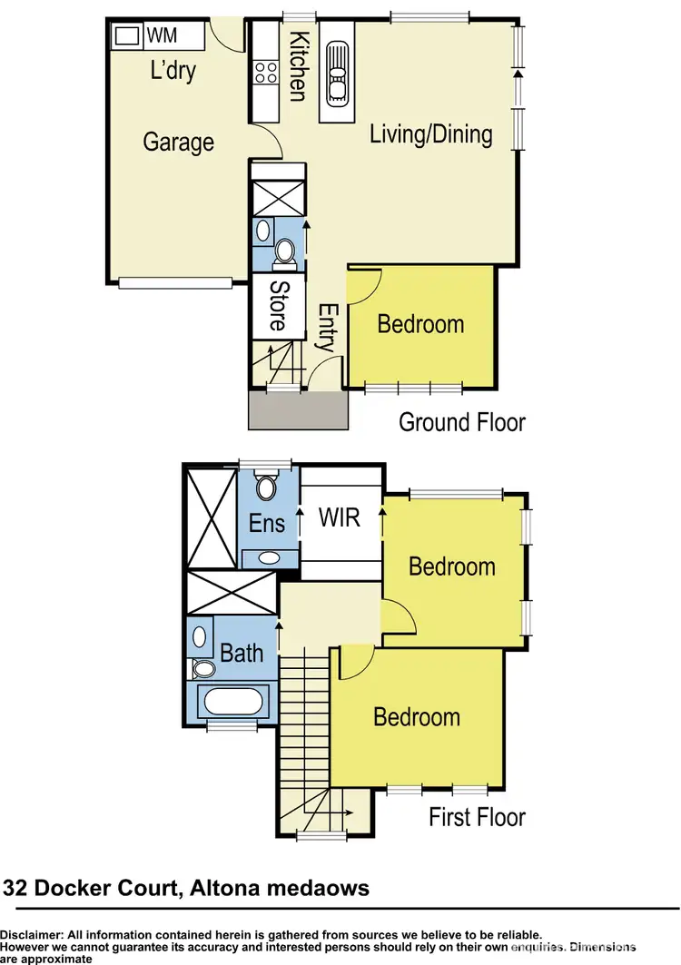 Floorplan of Homely townhouse listing, 32 Docker Court, Altona Meadows VIC 3028