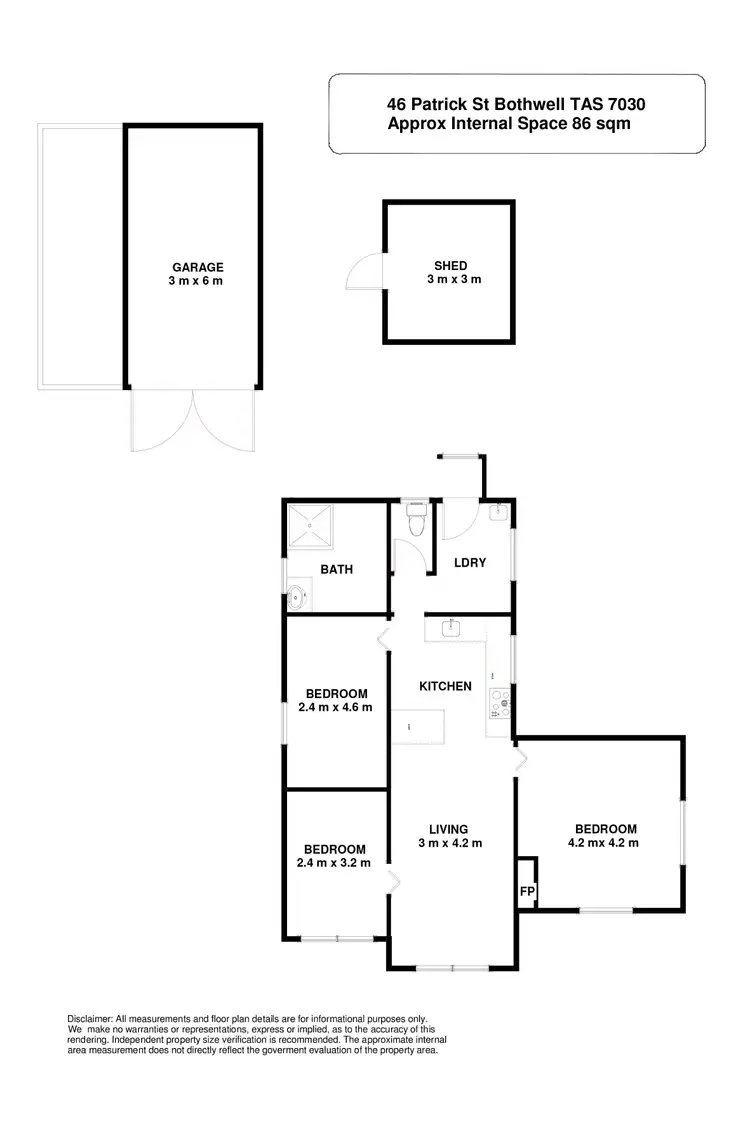 Floorplan of Homely house listing, 46 Patrick Street, Bothwell TAS 7030