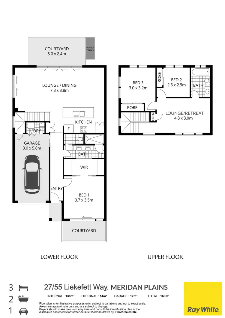 Floorplan of Homely townhouse listing, 27/55 Liekefett Way, Meridan Plains QLD 4551
