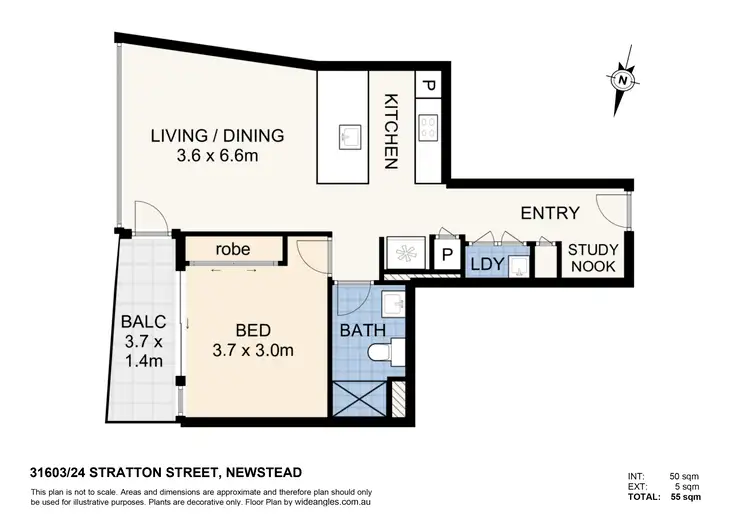 Floorplan of Homely apartment listing, 31602/24 Stratton Street, Newstead QLD 4006