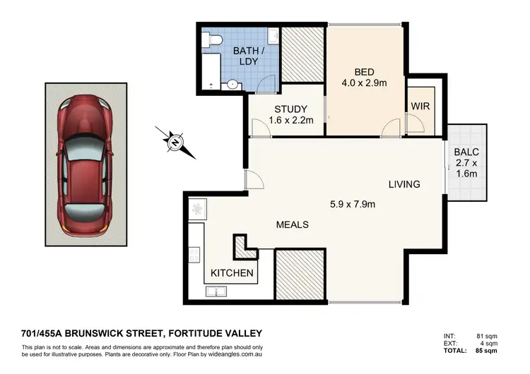 Floorplan of Homely apartment listing, 701/455A Brunswick Street, Fortitude Valley QLD 4006
