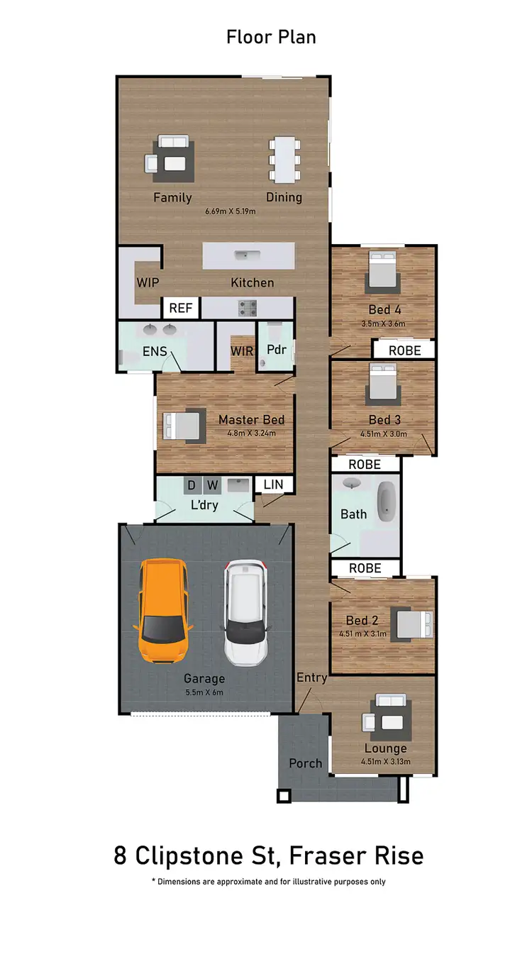 Floorplan of Homely house listing, 8 CLIPSTONE CRESCENT, Fraser Rise VIC 3336