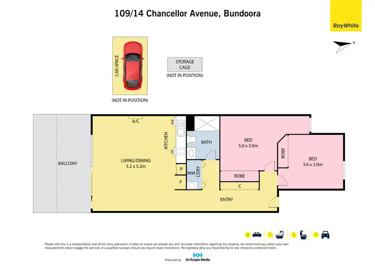 Floorplan of Homely apartment listing, 109/14 Chancellor Avenue, Bundoora VIC 3083