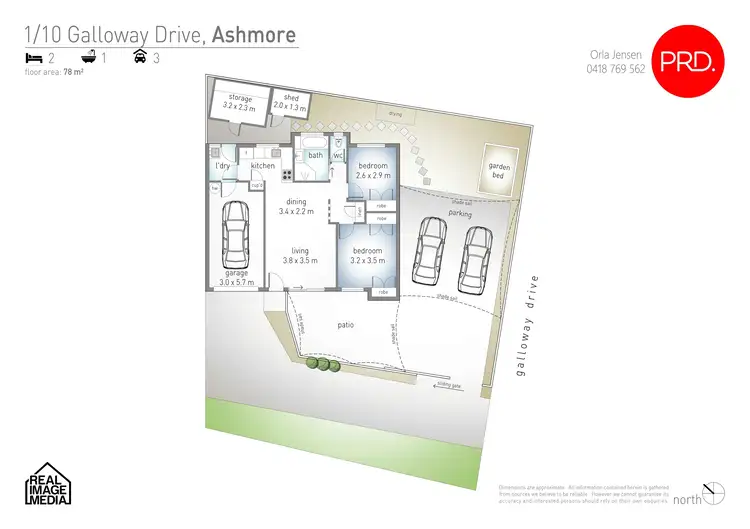 Floorplan of Homely semi-detached listing, 1/10 Galloway Drive, Ashmore QLD 4214
