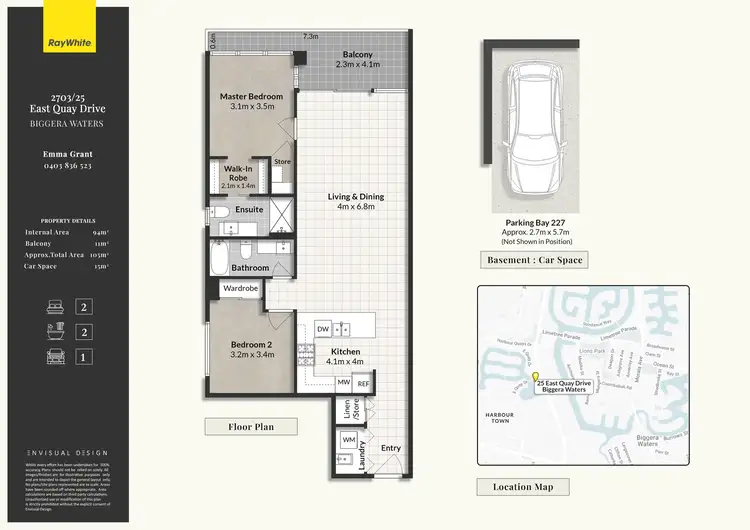 Floorplan of Homely apartment listing, 2703/25-31 East Quay Drive, Biggera Waters QLD 4216