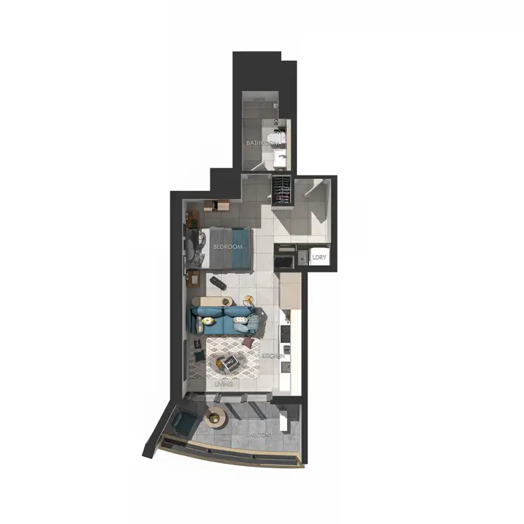 Floorplan of Homely studio listing, 909/101 Therry St, Melbourne VIC 3000