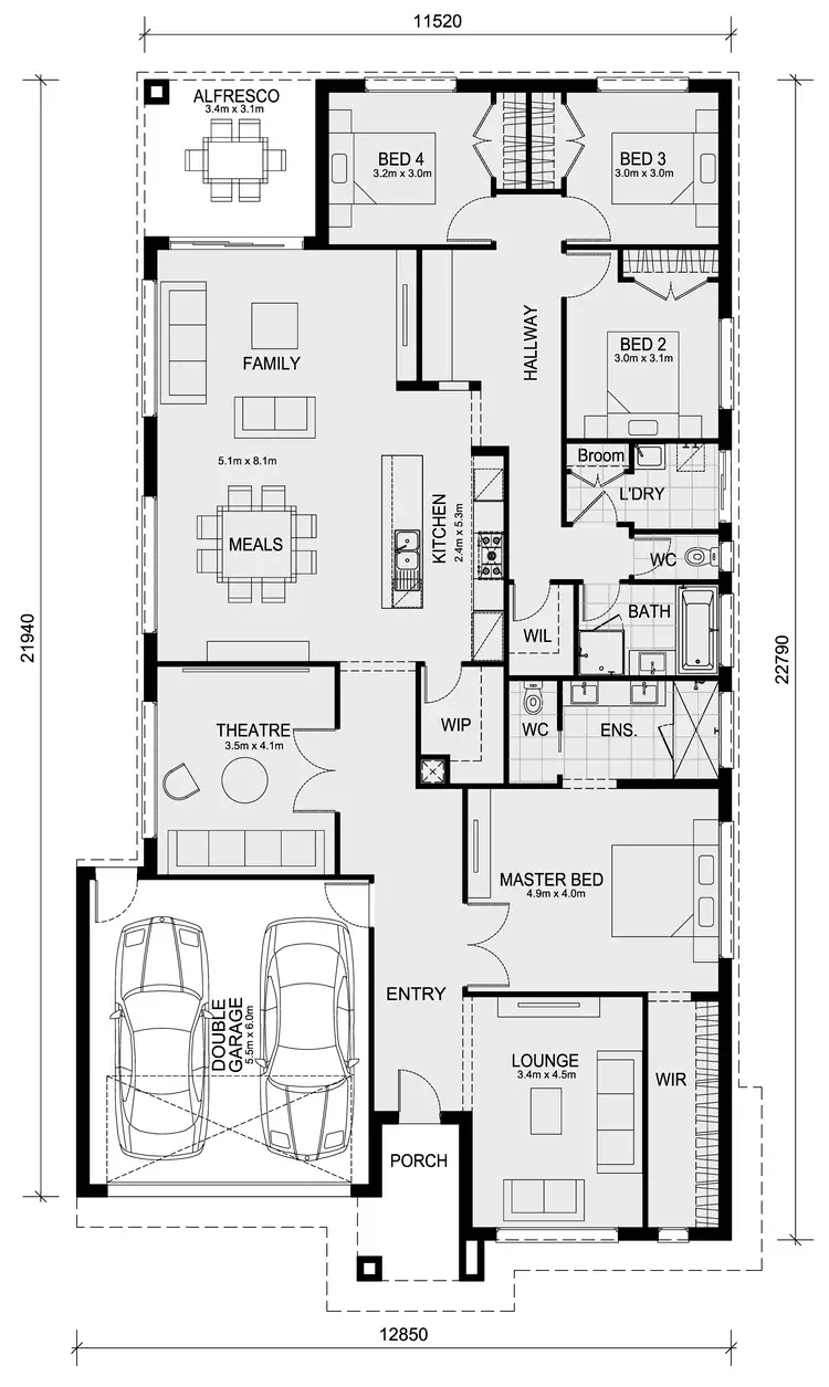 Floorplan of Homely house listing, 2307 Lanyon Crescent, Tarneit VIC 3029