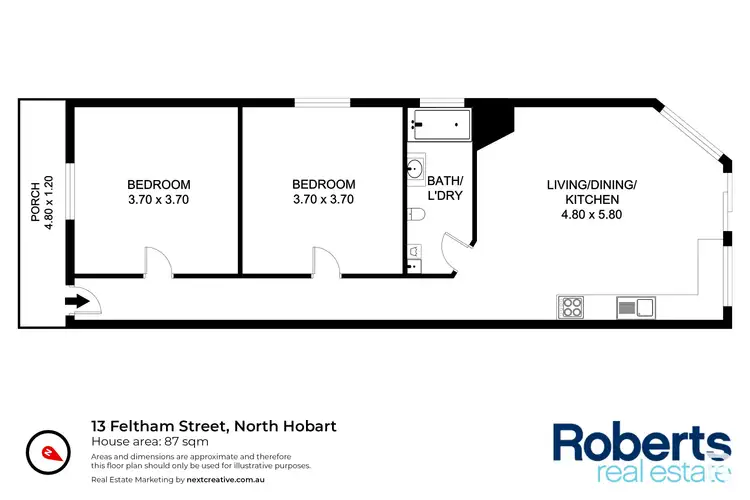 Floorplan of Homely house listing, 13 Feltham Street, North Hobart TAS 7000